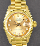 Datejust President in Yellow Gold with Fluted Bezel on President Bracelet with Champagne Diamond Dial