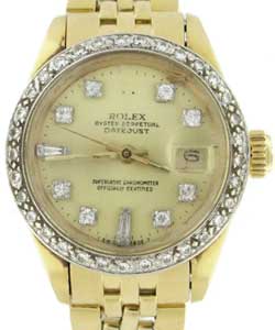 President 26mm in Yellow Gold with Diamond Bezel on Yellow Gold Jubilee Bracelet with Champagne Diamond Dial