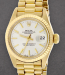 President 26mm in Yellow Gold with Fluted Bezel on Yellow Gold President Bracelet with White Stick Dial