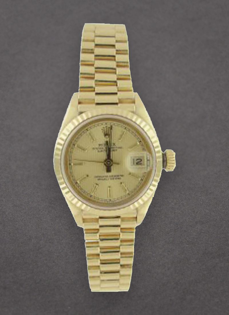 Pre-Owned Rolex Datejust Ladies President in Yellow Gold with Fluted Bezel