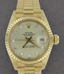 Datejust President in Yellow Gold with Fluted Bezel on Yellow Gold President Bracelet with Ivory Diamond Dial