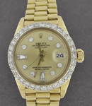 President Datejust in Yellow Gold with Diamond Bezel on President Bracelet with Champagne Diamond Dial