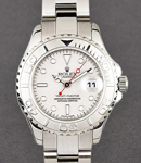 Yachtmaster 29mm Ladies in Steel with Platinum Bezel on Oyster Bracelet with Silver Rolesium Dial