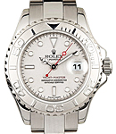 Yachtmaster 29mm Ladies in Steel with Platinum Bezel on Oyster Bracelet with Silver Rolesium Dial