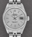 Datejust Ladys in Steel with Fluted Bezel on Steel Jubilee Bracelet with Silver Stick Dial