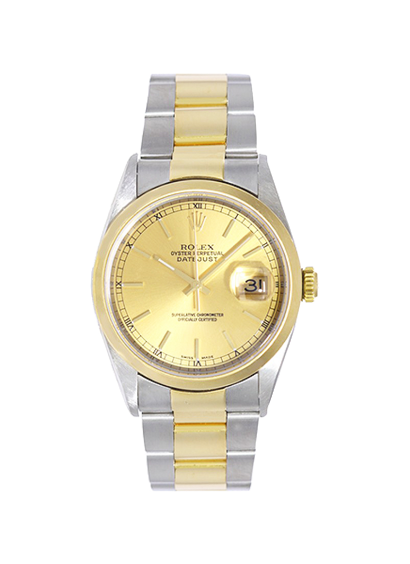 Pre-Owned Rolex Datejust 36mm in Steel with Yellow Gold Smooth Bezel