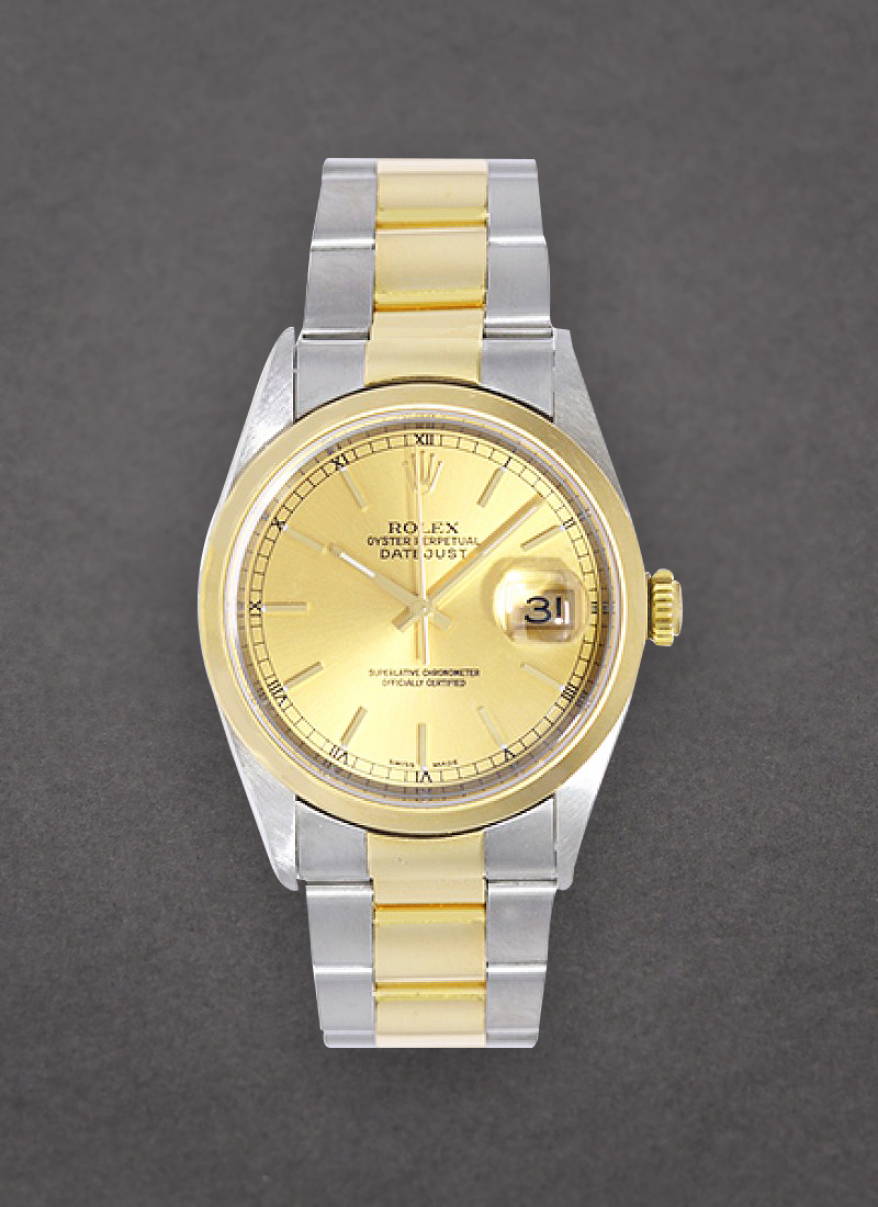 Pre-Owned Rolex Datejust 36mm in Steel with Yellow Gold Smooth Bezel