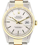 Datejust 36mm 2-Tone Men's on Oyster Bracelet with Silver Stick Dial