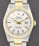 Datejust 36mm 2-Tone Men's on Oyster Bracelet with Silver Stick Dial