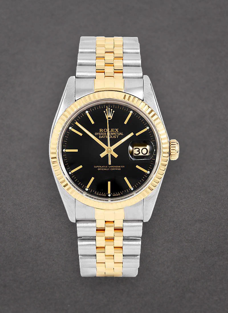 Pre-Owned Rolex Datejust 36mm in Steel with Yellow Gold Fluted Bezel