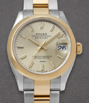 Datejust 26mm in Steel and Yellow Gold Fluted Bezel on Oyster Bracelet with Silver Stick Dial