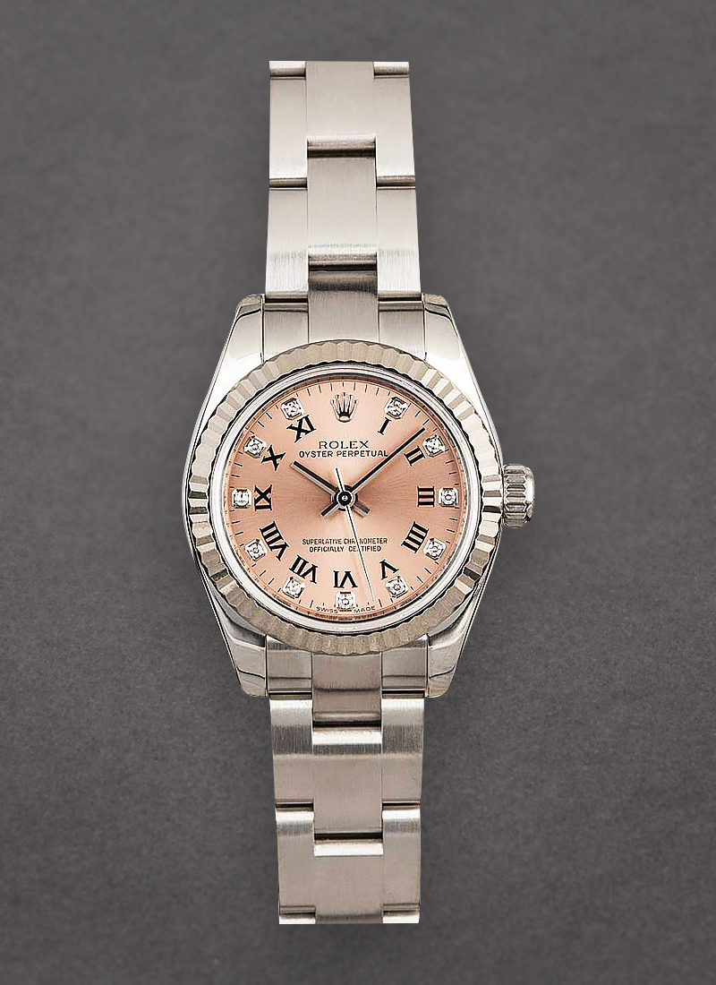 Pre-Owned Rolex Oyster Perpetual No Date in Steel with Fluted Bezel