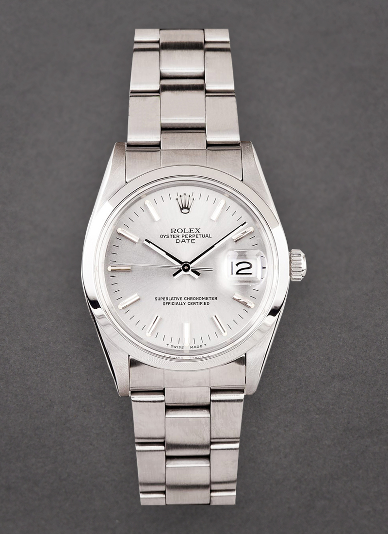 Pre-Owned Rolex Date 34mm in Steel Smooth Bezel