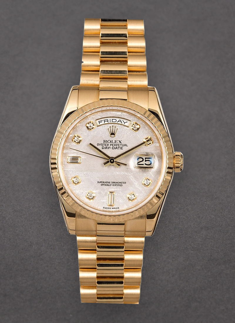 Pre-Owned Rolex Day-Date - President - Yellow gold - Fluted Bezel - 36mm 