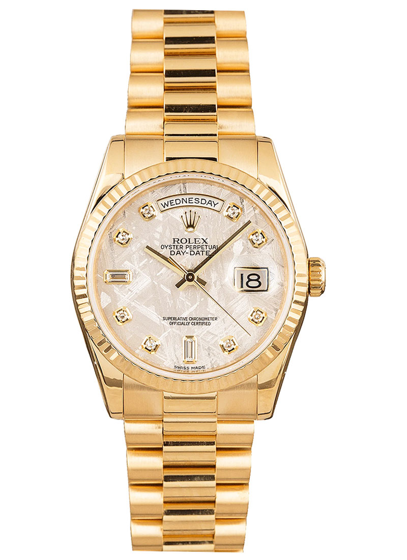 Pre-Owned Rolex Day-Date - President - Yellow gold - Fluted Bezel - 36mm 