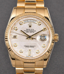 Day-Date - President - Yellow gold - Fluted Bezel - 36mm  on President Bracelet with Meteorite Diamond Dial