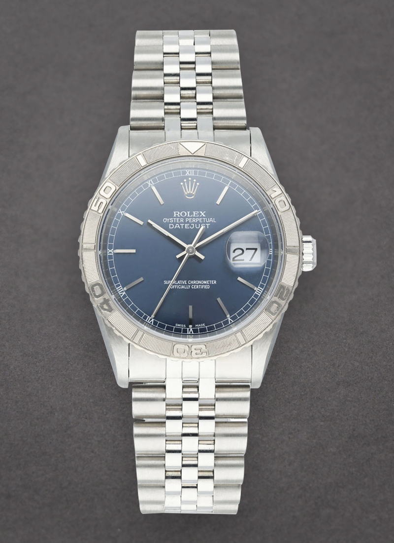 Pre-Owned Rolex Datejust 36mm in Steel with White Gold Thunderbird Bezel