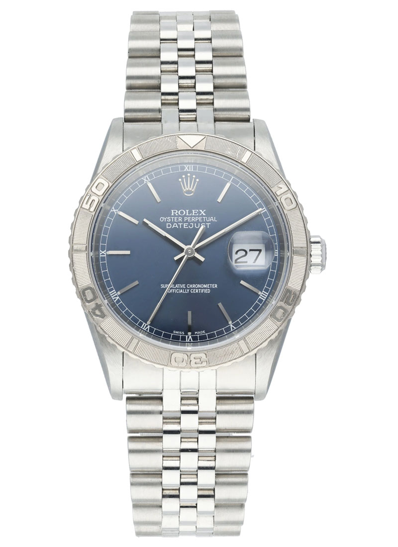 Pre-Owned Rolex Datejust 36mm in Steel with White Gold Thunderbird Bezel