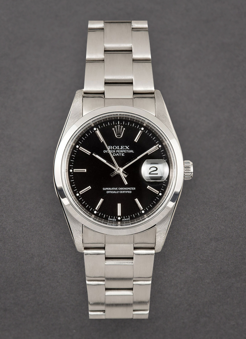 Pre-Owned Rolex Date 34mm in Steel with Domed Bezel