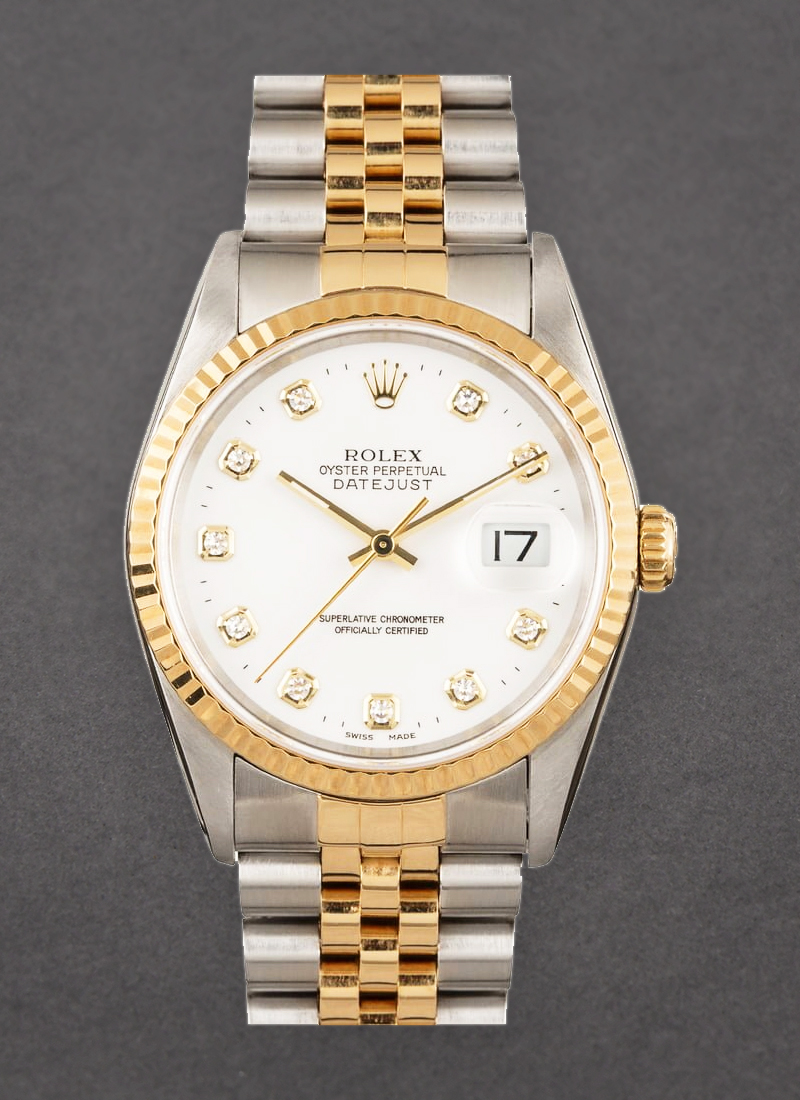 Pre-Owned Rolex Datejust 36mm in Steel with Yellow Gold Fluted Bezel