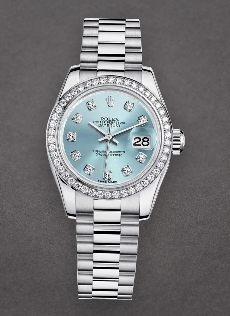 Pre-Owned Rolex President 26mm in Platinum with Diamond Bezel