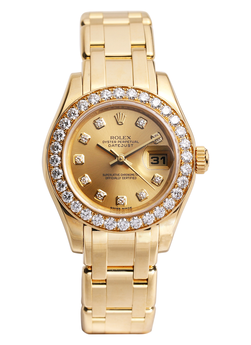 Pre-Owned Rolex Masterpiece 29mm in Yellow Gold with Diamond Bezel