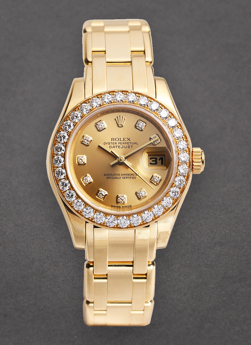 Pre-Owned Rolex Masterpiece 29mm in Yellow Gold with Diamond Bezel