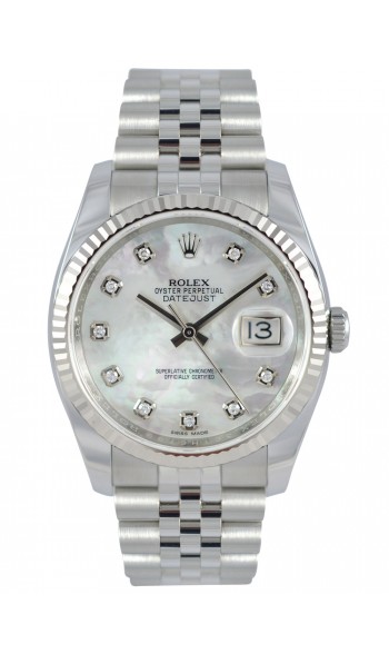 Pre-Owned Rolex Datejust 36mm with White Gold Fluted Bezel