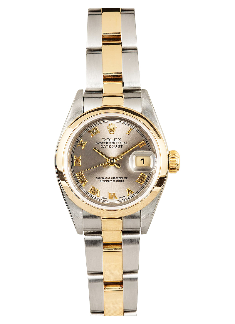 Pre-Owned Rolex Ladies Datejust in Steel with Yellow Gold Domed Bezel
