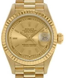 President 31mm in Yellow Gold Fluted Bezel on President Bracelet with Champagne Stick Dial