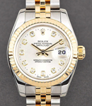 2-Tone Datejust Ladies on Jubilee Bracelet with Silver Diamond Dial