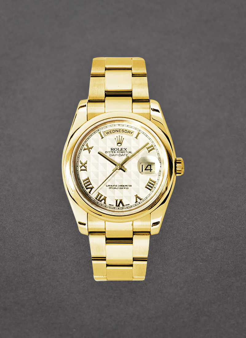 Pre-Owned Rolex Day Date President 36mm in Yellow Gold with Smooth Bezel