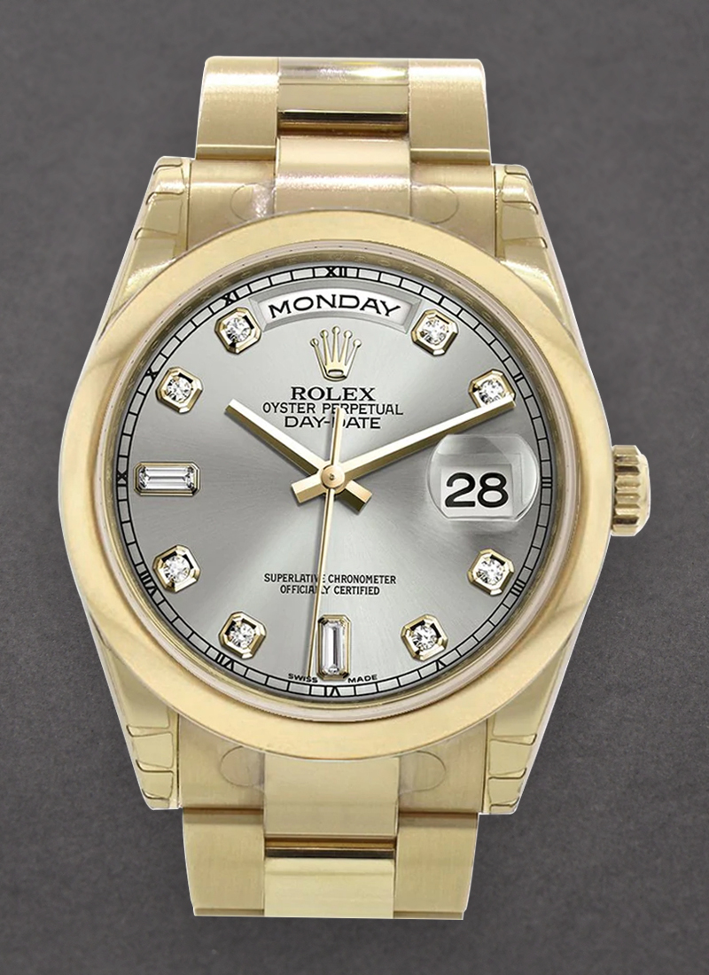 Pre-Owned Rolex Day Date 36mm President in Yellow Gold with Smooth Bezel