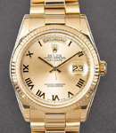 President Day-Date 36mm in Yellow Gold with Fluted Bezel on President Bracelet with Champagne Roman Dial