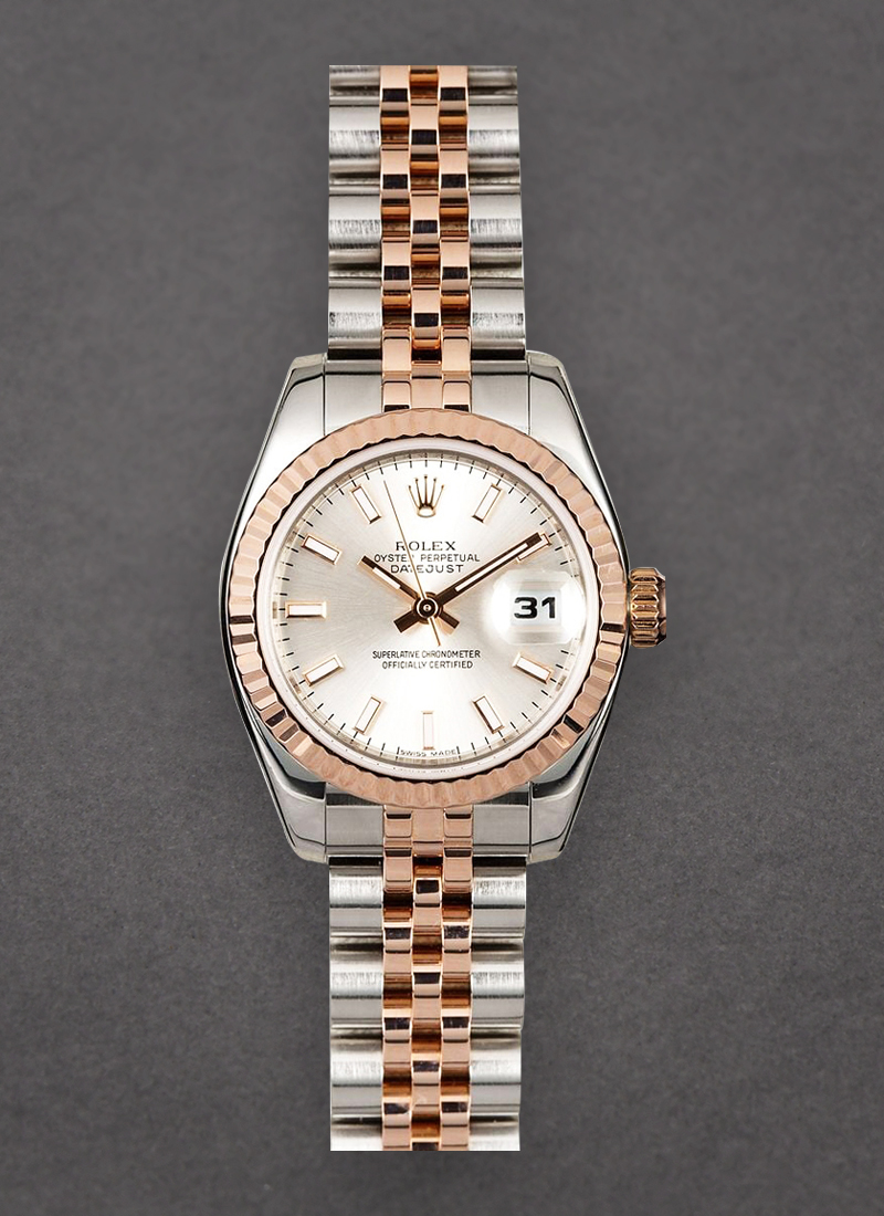 Pre-Owned Rolex Datejust 26mm in Steel and Rose Gold Fluted Bezel