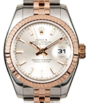 Datejust 26mm in Steel and Rose Gold Fluted Bezel on Jubilee Bracelet with Silver Stick Dial