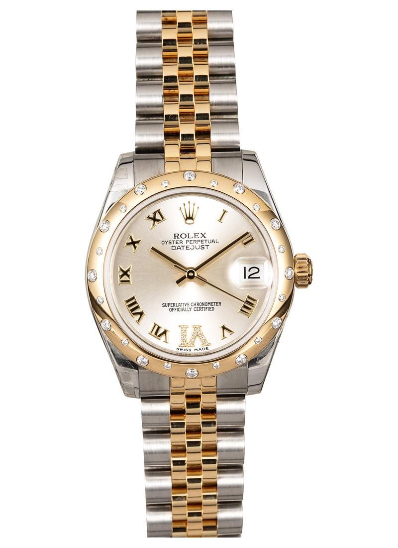 Pre-Owned Rolex DateJust - 31mm - Steel with Yellow Gold - Gem-Set Domed Bezel