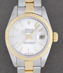 Datejust 26mm in Steel with Yellow Gold Fluted Bezel on Oyster Bracelet with Silver Stick Dial