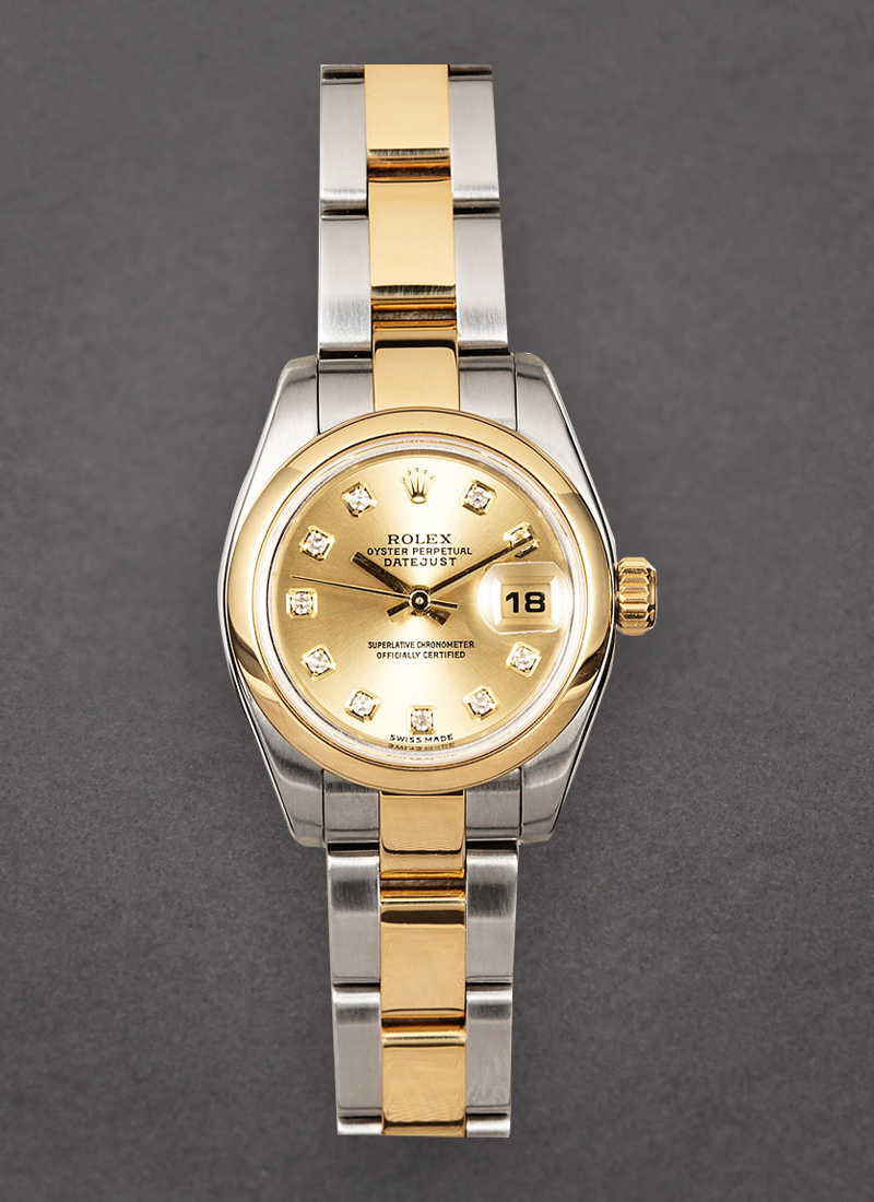 Pre-Owned Rolex Lady 2-Tone Datejust in Steel with Yellow Gold Smooth Bezel