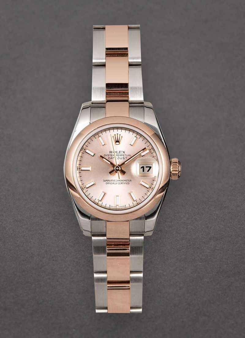 Pre-Owned Rolex Lady Datejust in Steel with Rose Gold Smooth Bezel