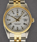 2-Tone Datejust 34mm on Jubilee Bracelet with White Roman Dial