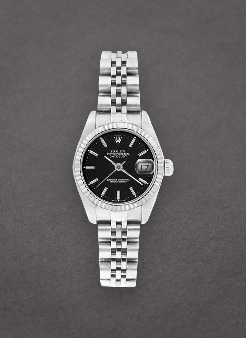 Pre-Owned Rolex Datejust Ladies in Steel with White Gold Fluted Bezel