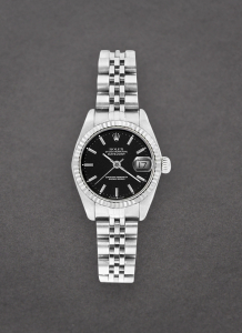 Pre-Owned Rolex 69174 Datejust Ladies in Steel with White Gold Fluted Bezel 69174