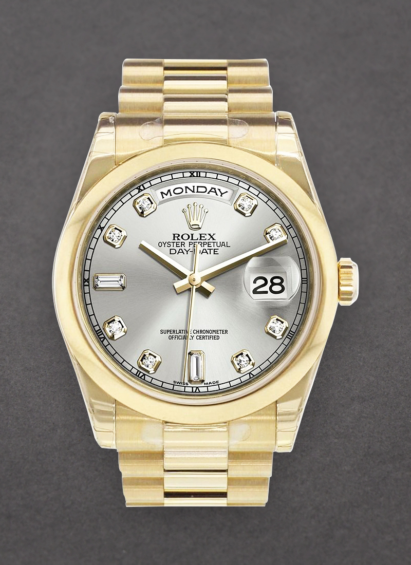 Pre-Owned Rolex Day Date President 36mm in Yellow Gold with Smooth Bezel 