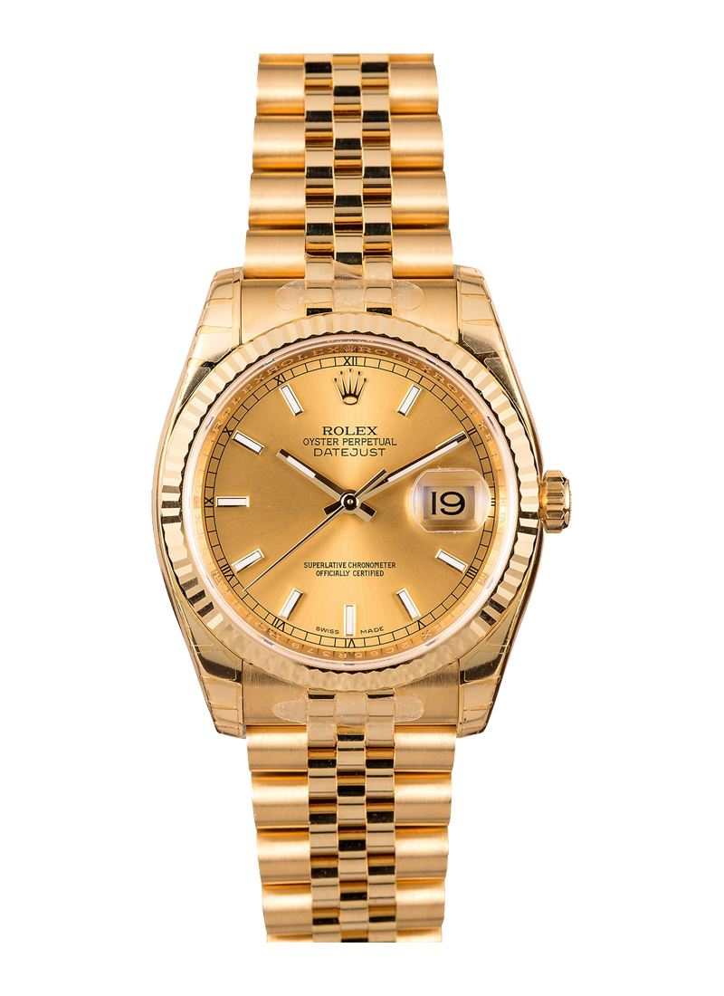 116238_used_champagne_stick Rolex Datejust 36mm Yellow Gold with ...