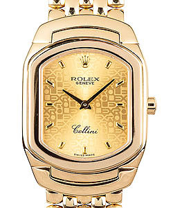 Cellini in Yellow Gold Domed Bezel on Yellow Gold Bracelet with Champagne Jubilee Stick Dial