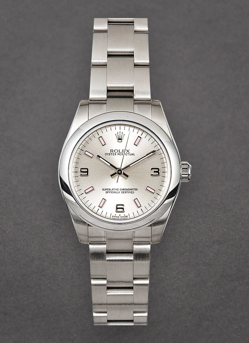 Pre-Owned Rolex Mid Size Oyster Perpetual in Steel with Smooth Bezel