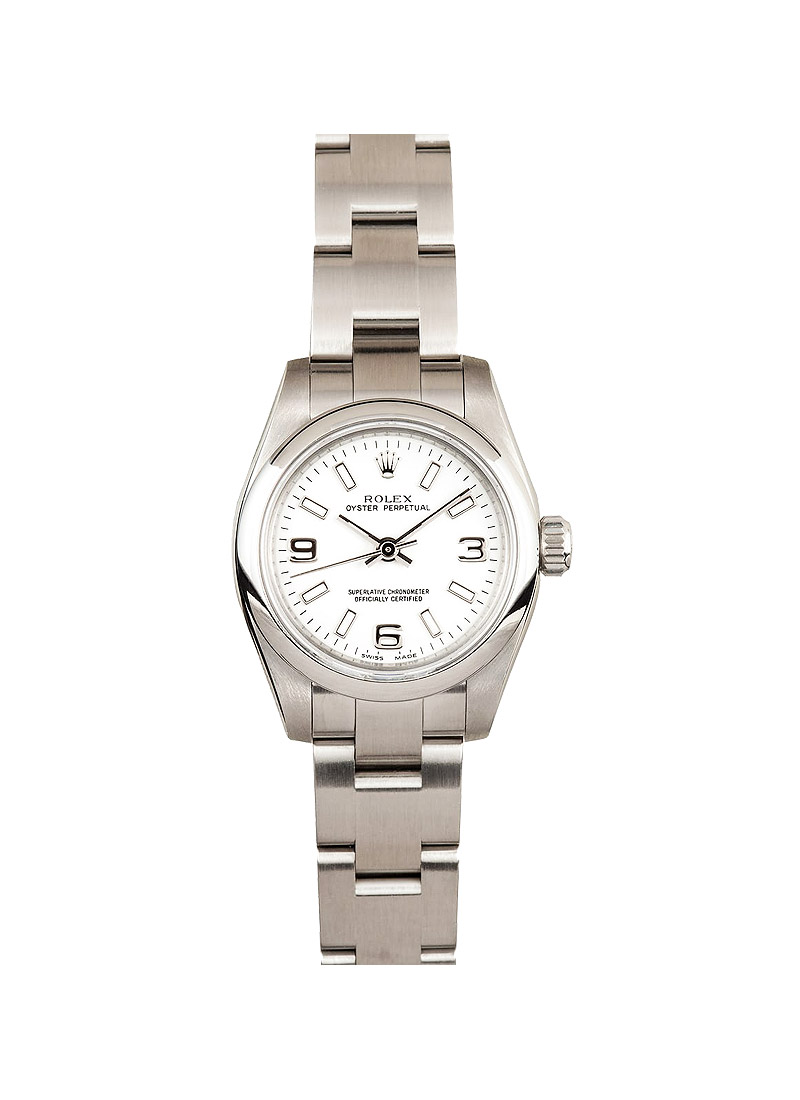 Pre-Owned Rolex Ladies Oyster Perpetual No Date in Steel with Smooth Bezel