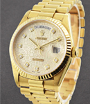 President Day-Date 36mm in Yellow Gold with Fluted Bezel on President Bracelet with Champagne Jubilee Diamond Dial