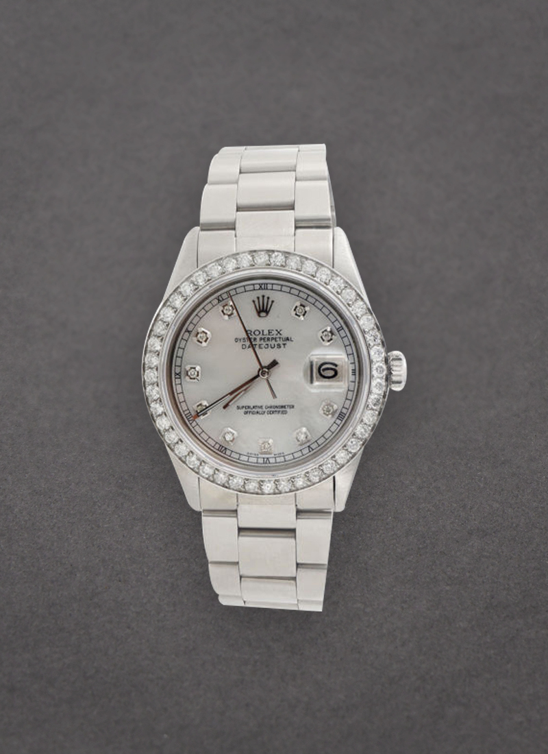 Pre-Owned Rolex Datejust 36mm in Steel with Diamond Bezel